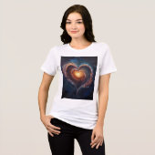 Cosmic Heart Galaxy Love Art – Universe Romance  Tri-Blend Shirt (Voorkant volledig)
