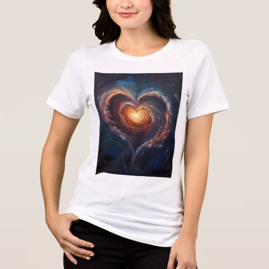 Cosmic Heart Galaxy Love Art – Universe Romance  Tri-Blend Shirt (Voorkant)