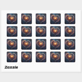 Cosmic Heart Galaxy Love Art – Universe Romance  Vierkante Sticker (Vel)