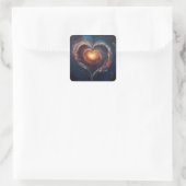 Cosmic Heart Galaxy Love Art – Universe Romance  Vierkante Sticker (Tas)