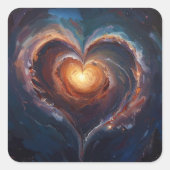 Cosmic Heart Galaxy Love Art – Universe Romance  Vierkante Sticker (Voorkant)