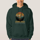 Cosmic Hiker Retro 70s Sunset Space Forest Stars Hoodie (Voorkant)