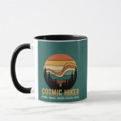 Cosmic Hiker Retro 70s Sunset Space Forest Stars Mok (Links)