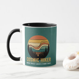 Cosmic Hiker Retro 70s Sunset Space Forest Stars Mok