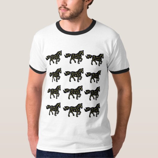 Cosmic Horse Pattern – Space Stars Galaxy Horse De T-shirt (Voorkant)