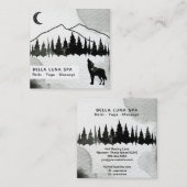 *~* Cosmic Howling Wolf Pines Mountain Shaman Vierkante Visitekaartje (Voorkant / Achterkant)