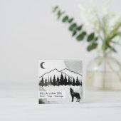 *~* Cosmic Howling Wolf Pines Mountain Shaman Vierkante Visitekaartje (Staand voorkant)