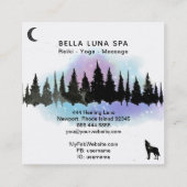 *~* Cosmic Howling Wolf Rainbow - Mountain Shaman  Vierkante Visitekaartje (Achterkant)