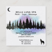 *~* Cosmic Howling Wolf Rainbow Mountain Shaman Vierkante Visitekaartje (Achterkant)