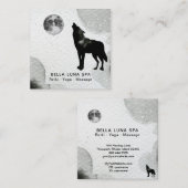 *~* Cosmic Howling Wolf Stars Shaman Moon Vierkante Visitekaartje (Voorkant / Achterkant)