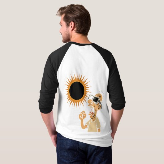 Cosmic Humor - Fun Eclipse Ringer T-shirt voor man (Achterkant volledig)