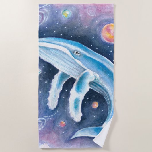Cosmic Humpback-Waterverf Strandlaken (Voorkant)