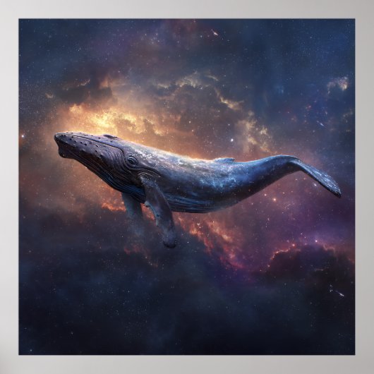 Cosmic Humpback Whale Poster (Voorkant)