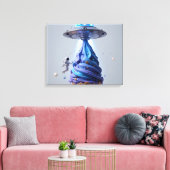 Cosmic Ice Cream Abduction Canvas Afdruk (Insitu (Woonkamer))