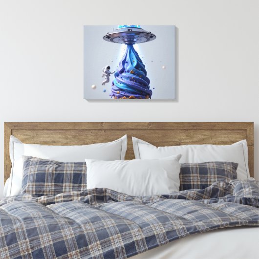 Cosmic Ice Cream Abduction Canvas Afdruk (Insitu (Slaapkamer))