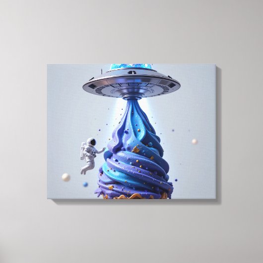 Cosmic Ice Cream Abduction Canvas Afdruk (Voorkant)