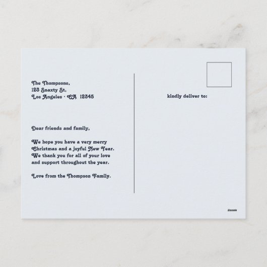 Cosmic Ice New Year Retro Modern Blue Photo Feestdagenkaart (Achterkant)