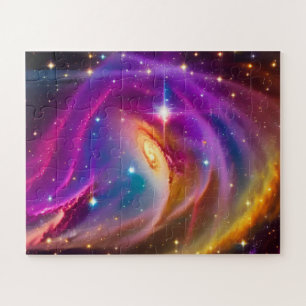 Cosmic Indigo Galaxy Paarse Dance Universe Party Legpuzzel