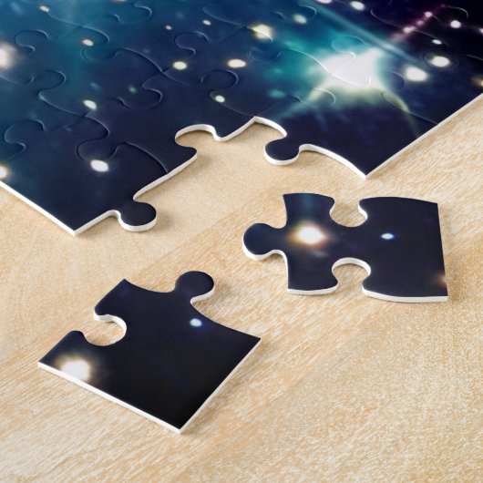 Cosmic Indigo Stars Dance over het zwaarste univer Legpuzzel (Zijkant)