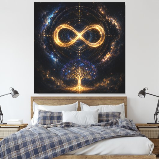 Cosmic Infinity Boom Des Levens Canvas Kunst (Insitu (Slaapkamer))