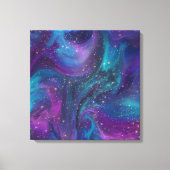 Cosmic Ink | Turquoise Blue Paars Galaxy Nebula Canvas Afdruk (Voorkant)