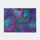 Cosmic Ink | Turquoise Blue Paars Galaxy Nebula Deurmat (Voorkant)