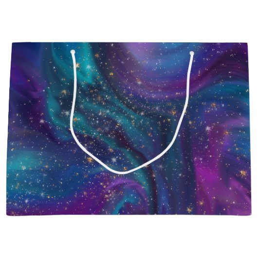 Cosmic Ink | Turquoise Blue Paars Galaxy Nebula Groot Cadeauzakje (Voorkant)