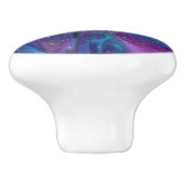 Cosmic Ink | Turquoise Blue Paars Galaxy Nebula Keramische Knop (Zijkant)