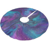 Cosmic Ink | Turquoise Blue Paars Galaxy Nebula Kerstboom Rok (Gekanteld)