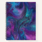 Cosmic Ink | Turquoise Blue Paars Galaxy Nebula Notitieboek (Voorkant)