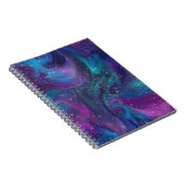 Cosmic Ink | Turquoise Blue Paars Galaxy Nebula Notitieboek (Rechterzijde)