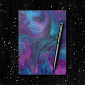Cosmic Ink | Turquoise Blue Paars Galaxy Nebula Notitieboek