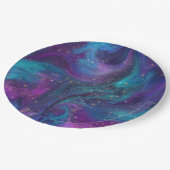 Cosmic Ink | Turquoise Blue Paars Galaxy Nebula Papieren Bordje (Gekanteld)