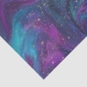 Cosmic Ink | Turquoise Blue Paars Galaxy Nebula Tissuepapier (Detail)