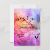 Cosmic Ink Turquoise Blue Pink Galaxy Nebula Bedankkaart (Voorkant)