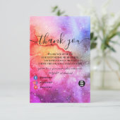 Cosmic Ink Turquoise Blue Pink Galaxy Nebula Bedankkaart (Staand voorkant)