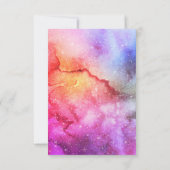 Cosmic Ink Turquoise Blue Pink Galaxy Nebula Bedankkaart (Achterkant)