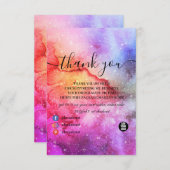 Cosmic Ink Turquoise Blue Pink Galaxy Nebula Bedankkaart (Voorkant / Achterkant)