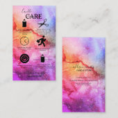 Cosmic Ink Turquoise Blue Roze gradiëntkaars Visitekaartje (Voorkant / Achterkant)