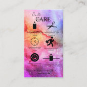 Cosmic Ink Turquoise Blue Roze gradiëntkaars Visitekaartje (Voorkant)