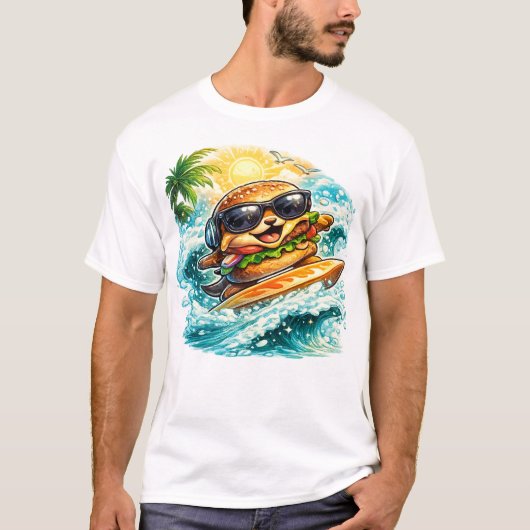 Cosmic Island Burger T-Shirt | Grappig Ruimtevoeds (Voorkant)