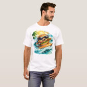 Cosmic Island Burger T-Shirt | Grappig Ruimtevoeds (Voorkant volledig)