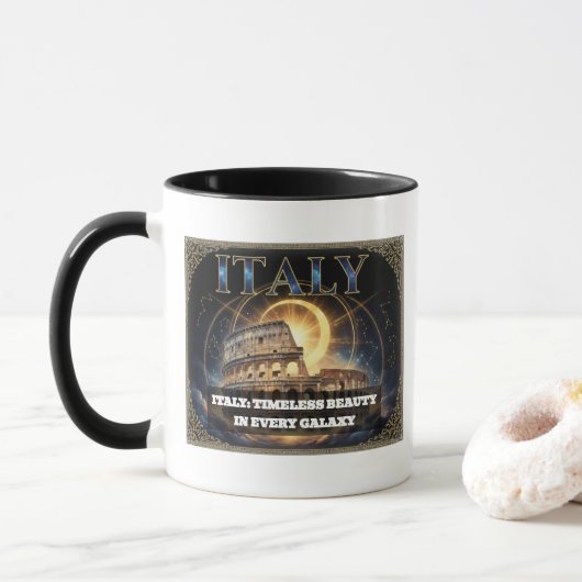 Cosmic Italy Roman Colosseum Celestial Art Mok (Met donut)