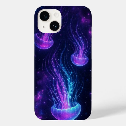 Cosmic Jellyfish Space Esthetische iPhone Case (Achterkant)