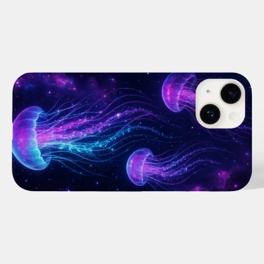 Cosmic Jellyfish Space Esthetische iPhone Case (Achterkant (horizontaal))