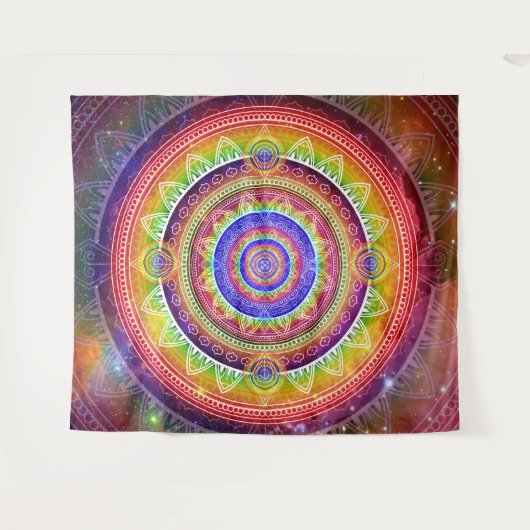 Cosmic Journey Mandala Wandkleed (Voorkant (horizontaal))