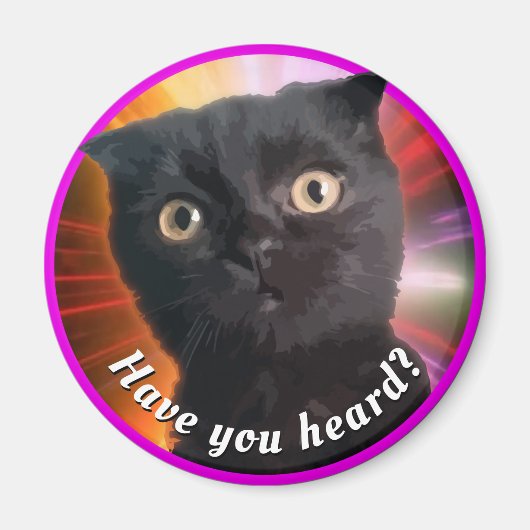 COSMIC KAT BUDDY CLASSIC ROND STICKER MAGNEET (Voorkant)