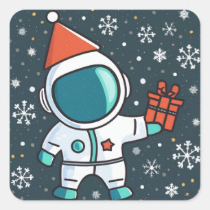 Cosmic Kerstmis Vierkante Sticker