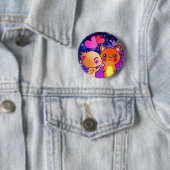 Cosmic Kitten Cat in Space Kiss Ronde Button 5,7 Cm (In situ)
