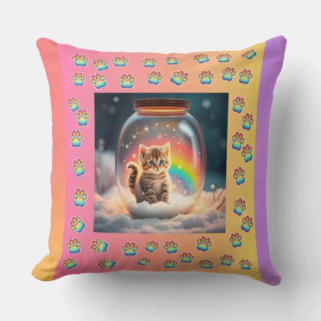Cosmic Kitten Quest Pillow Kussen (Voorkant)